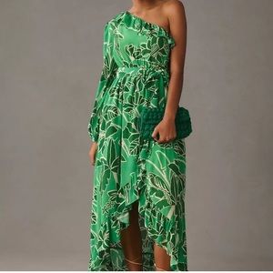 Farm Rio floral one-shoulder maxi dress
